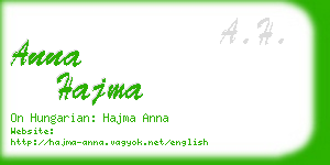 anna hajma business card